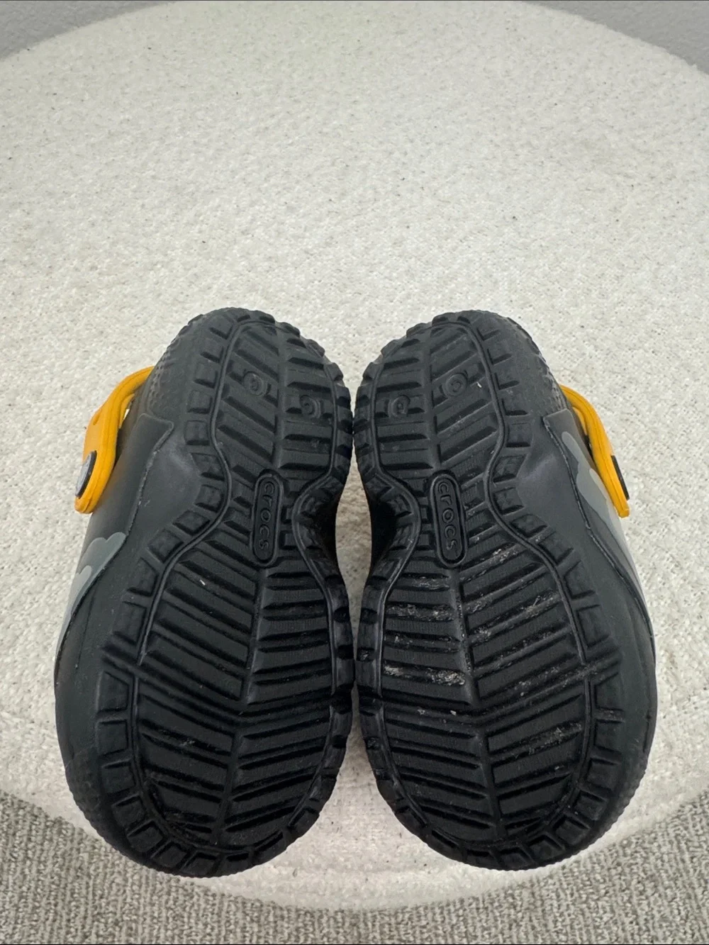 Disney Mickey Mouse Black Clog Slippers with Yellow Strap
